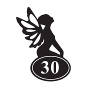 Fairy Iron House Number Sign Finished in Black