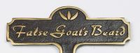 False Goats Beard Brass Garden Plant Sign