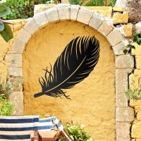 Feather Wall Art in Use in the Garden