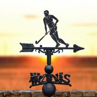 Female Field Hockey Player Weathervane in Situ