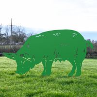 Green Female Pig Silhouette 