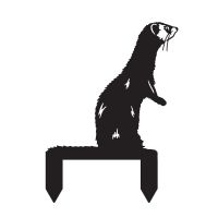 Standing Ferret Silhouette in a Black Finish