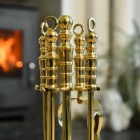Close up of detailed polished brass handles 