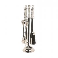 Tudor Fireside Companion Set - Nickel & Black Iron