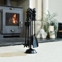"Duchess" Iron Fireside Companion Set in Use
