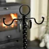 Close up of Black Iron Tool Stand 