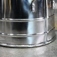 Close up of tiered decorative metal work 