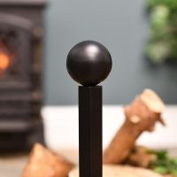 Detailed image of ball finial on fire dog