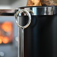 Close up of circular companion set handle and hook 