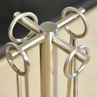 Close up of Brushed Steel Companion Set Stand and Tools 