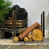 "Kresling Hall" Stainless Steel Log Holder in Situ 