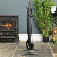 Black Gothic Style Fireside Tool Set