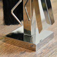 Close up of Polished Steel Square Base 