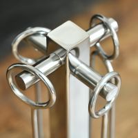 Close up of Polished Steel "Francisco" Stand and Tools 