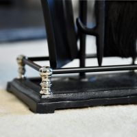 Close up of Black & Nickel Companion Set 