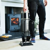 Nickel & Black Traditional Companion Set with Male for Scale