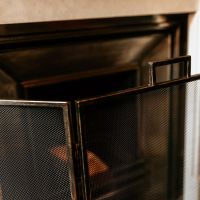 Square Simplistic Contemporary Brushed Gold Three Fold Fireguard