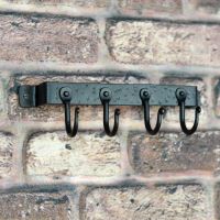 "Blacksmith Style" 4 Hook Wall Mounted Tool Rack
