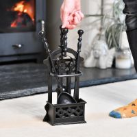 Black Victorian Companion Set with Male for Scale 