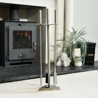Contemporary "Art Deco" Stainless Steel Companion Set 