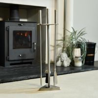 Contemporary "Art Deco" Stainless Steel Companion Set - 66.5cm 