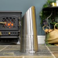 Side View of the Traditional Antique Pewter Coal Hod