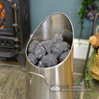Antique Pewter Coal Hod Full of Coal