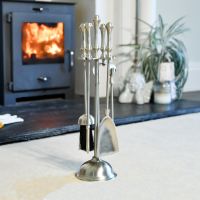 Traditional Pewter Companion Set in a Polished Finish