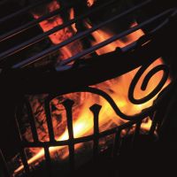 Close up of fire and log burner 