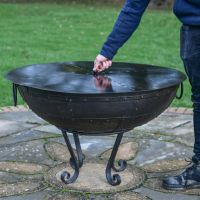 100cm Kadai Fire Bowl Lid on Stand & Pit 