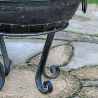 Close up of Iron Kadai Bowl & Stand 