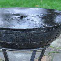 Close up of 90cm Kadai Fire Bowl Lid