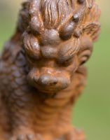 Face of Cast Iron Fierce Chinese Dragon Sculpture