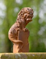 Cast Iron Fierce Chinese Dragon Garden Sculpture