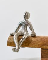 Close up of silver cast aluminium home decor ornament