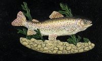 Cast Iron Effect Oval House Name Sign - Trout