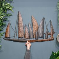 Leaf Style "Fleet of Boats" Wall Art to Scale
