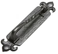 Vertical Fleur de Lys Cast Iron Door Knocker and Letter Plate