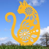 Floral Cat Silhouette in Situ