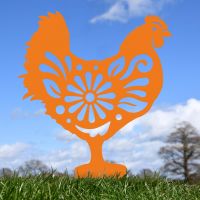 Floral Hen Silhouette in Situ
