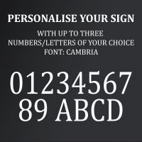 Letters and Numbers Available on the Geometric Leaf House Number Sign