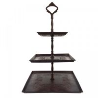 Three Tier Cake Stand in a Rustic Brown