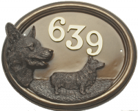 "Franklin" Corgi Dog House Plaque