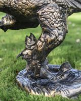 Close-Up of Freestanding Base on Freestanding "Jaspar" Cast Aluminium Golden Eagle & Fish Garden Sculpture
