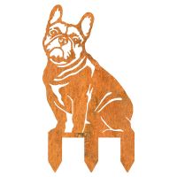 French Bulldog Silhouette in a Rustic Finish