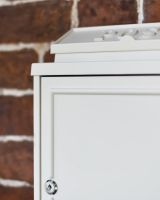Close-Up of French Cream "Oxford" Wall Mounted Post Box with Lock