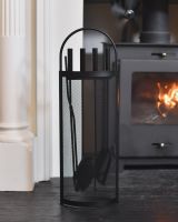In situ of black fireside companion set