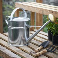 Galvanised Traditional Watering Can in Situ