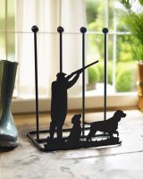 Game Season Cocker Spaniel boot rack by garden door