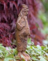 Cast Iron Gardening Rooster Statue